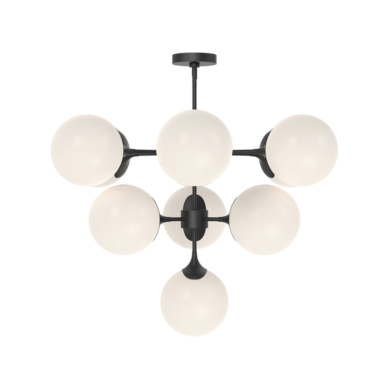 Ten Light Chandelier<br /><span style="color:#4AB0CE;">Entrega: 4-10 dias en USA</span><br /><span style="color:#4AB0CE;font-size:60%;">PREGUNTE POR ENTREGA EN PANAMA</span><br />Collection: Nouveau<br />Finish: Matte Black/Opal Matte Glass