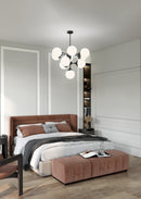Ten Light Chandelier<br /><span style="color:#4AB0CE;">Entrega: 4-10 dias en USA</span><br /><span style="color:#4AB0CE;font-size:60%;">PREGUNTE POR ENTREGA EN PANAMA</span><br />Collection: Nouveau<br />Finish: Matte Black/Opal Matte Glass