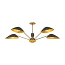 Five Light Pendant<br /><span style="color:#4AB0CE;">Entrega: 4-10 dias en USA</span><br /><span style="color:#4AB0CE;font-size:60%;">PREGUNTE POR ENTREGA EN PANAMA</span><br />Collection: Oscar<br />Finish: Aged Gold/Matte Black