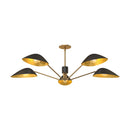 Five Light Pendant<br /><span style="color:#4AB0CE;">Entrega: 4-10 dias en USA</span><br /><span style="color:#4AB0CE;font-size:60%;">PREGUNTE POR ENTREGA EN PANAMA</span><br />Collection: Oscar<br />Finish: Aged Gold/Matte Black