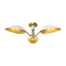 Three Light Semi-Flush Mount<br /><span style="color:#4AB0CE;">Entrega: 4-10 dias en USA</span><br /><span style="color:#4AB0CE;font-size:60%;">PREGUNTE POR ENTREGA EN PANAMA</span><br />Collection: Oscar<br />Finish: Aged Gold/White