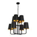 Eight Light Chandelier<br /><span style="color:#4AB0CE;">Entrega: 4-10 dias en USA</span><br /><span style="color:#4AB0CE;font-size:60%;">PREGUNTE POR ENTREGA EN PANAMA</span><br />Collection: Plisse<br />Finish: Matte Black