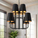 Eight Light Chandelier<br /><span style="color:#4AB0CE;">Entrega: 4-10 dias en USA</span><br /><span style="color:#4AB0CE;font-size:60%;">PREGUNTE POR ENTREGA EN PANAMA</span><br />Collection: Plisse<br />Finish: Matte Black