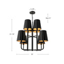 Alora - CH528830MB - Eight Light Chandelier - Plisse - Matte Black