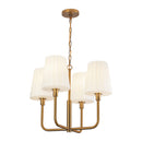 Four Light Chandelier<br /><span style="color:#4AB0CE;">Entrega: 4-10 dias en USA</span><br /><span style="color:#4AB0CE;font-size:60%;">PREGUNTE POR ENTREGA EN PANAMA</span><br />Collection: Plisse<br />Finish: Aged Gold/Opal Matte Glass