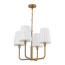 Four Light Chandelier<br /><span style="color:#4AB0CE;">Entrega: 4-10 dias en USA</span><br /><span style="color:#4AB0CE;font-size:60%;">PREGUNTE POR ENTREGA EN PANAMA</span><br />Collection: Plisse<br />Finish: Aged Gold/Opal Matte Glass