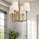 Four Light Chandelier<br /><span style="color:#4AB0CE;">Entrega: 4-10 dias en USA</span><br /><span style="color:#4AB0CE;font-size:60%;">PREGUNTE POR ENTREGA EN PANAMA</span><br />Collection: Plisse<br />Finish: Aged Gold/Opal Matte Glass