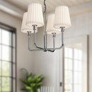 Four Light Chandelier<br /><span style="color:#4AB0CE;">Entrega: 4-10 dias en USA</span><br /><span style="color:#4AB0CE;font-size:60%;">PREGUNTE POR ENTREGA EN PANAMA</span><br />Collection: Plisse<br />Finish: Chrome/Opal Matte Glass
