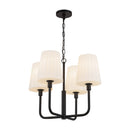 Four Light Chandelier<br /><span style="color:#4AB0CE;">Entrega: 4-10 dias en USA</span><br /><span style="color:#4AB0CE;font-size:60%;">PREGUNTE POR ENTREGA EN PANAMA</span><br />Collection: Plisse<br />Finish: Matte Black/Opal Matte Glass