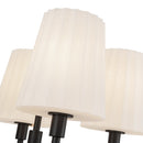 Four Light Chandelier<br /><span style="color:#4AB0CE;">Entrega: 4-10 dias en USA</span><br /><span style="color:#4AB0CE;font-size:60%;">PREGUNTE POR ENTREGA EN PANAMA</span><br />Collection: Plisse<br />Finish: Matte Black/Opal Matte Glass