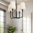 Four Light Chandelier<br /><span style="color:#4AB0CE;">Entrega: 4-10 dias en USA</span><br /><span style="color:#4AB0CE;font-size:60%;">PREGUNTE POR ENTREGA EN PANAMA</span><br />Collection: Plisse<br />Finish: Matte Black/Opal Matte Glass