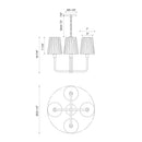 Four Light Chandelier<br /><span style="color:#4AB0CE;">Entrega: 4-10 dias en USA</span><br /><span style="color:#4AB0CE;font-size:60%;">PREGUNTE POR ENTREGA EN PANAMA</span><br />Collection: Plisse<br />Finish: Matte Black/Opal Matte Glass