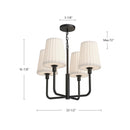 Alora - CH628423MBOP - Four Light Chandelier - Plisse - Matte Black/Opal Matte Glass