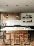 One Light Pendant<br /><span style="color:#4AB0CE;">Entrega: 4-10 dias en USA</span><br /><span style="color:#4AB0CE;font-size:60%;">PREGUNTE POR ENTREGA EN PANAMA</span><br />Collection: Soji<br />Finish: Matte Black/Smoked Solid Glass