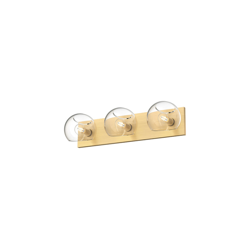 Alora - VL548322BGCL - Three Light Bathroom Fixtures - Willow - Brushed Gold/Clear Glass