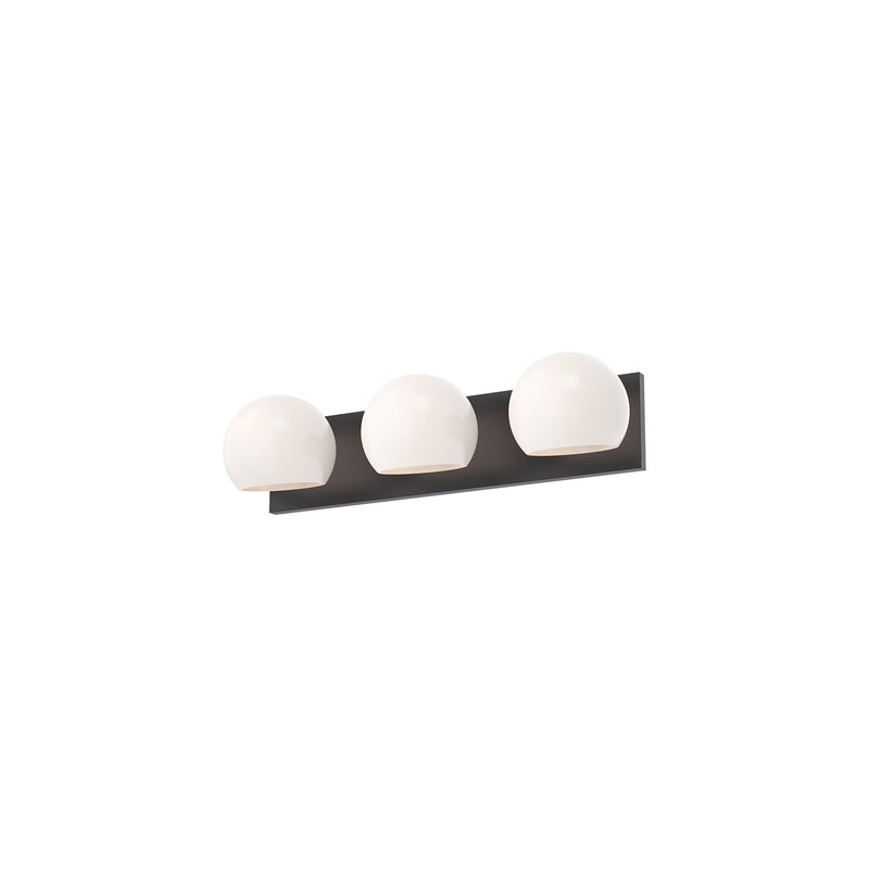 Alora - VL548322MBOP - Three Light Bathroom Fixtures - Willow - Matte Black/Opal Matte Glass