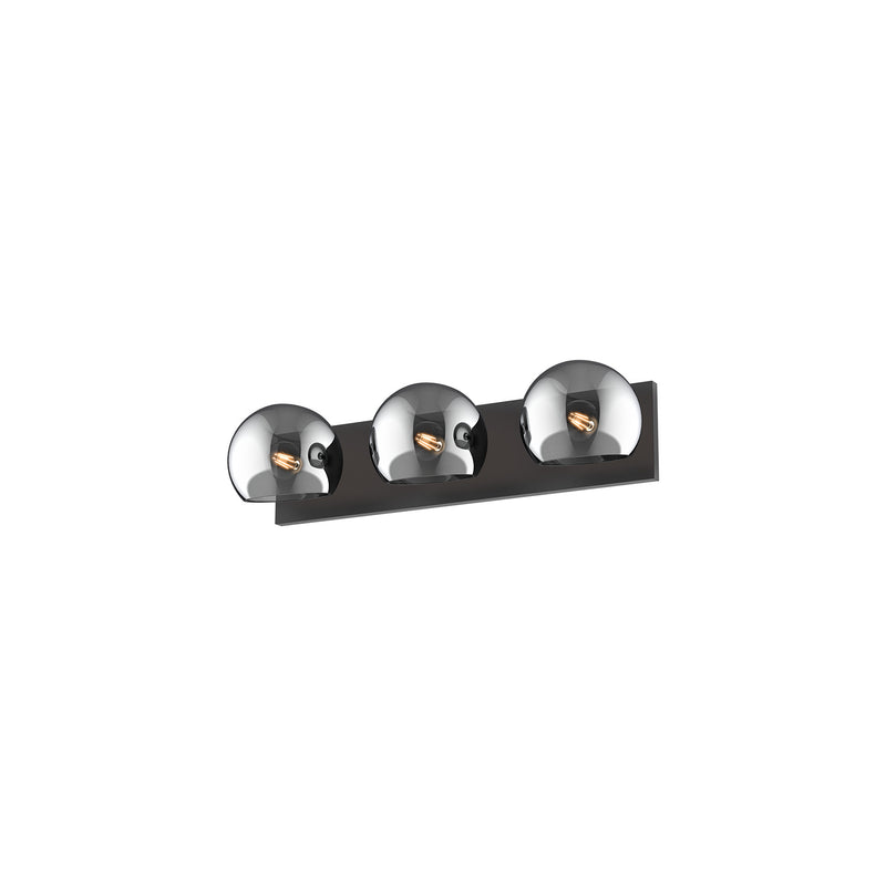 Alora - VL548322MBSM - Three Light Bathroom Fixtures - Willow - Matte Black/Smoked Solid Glass