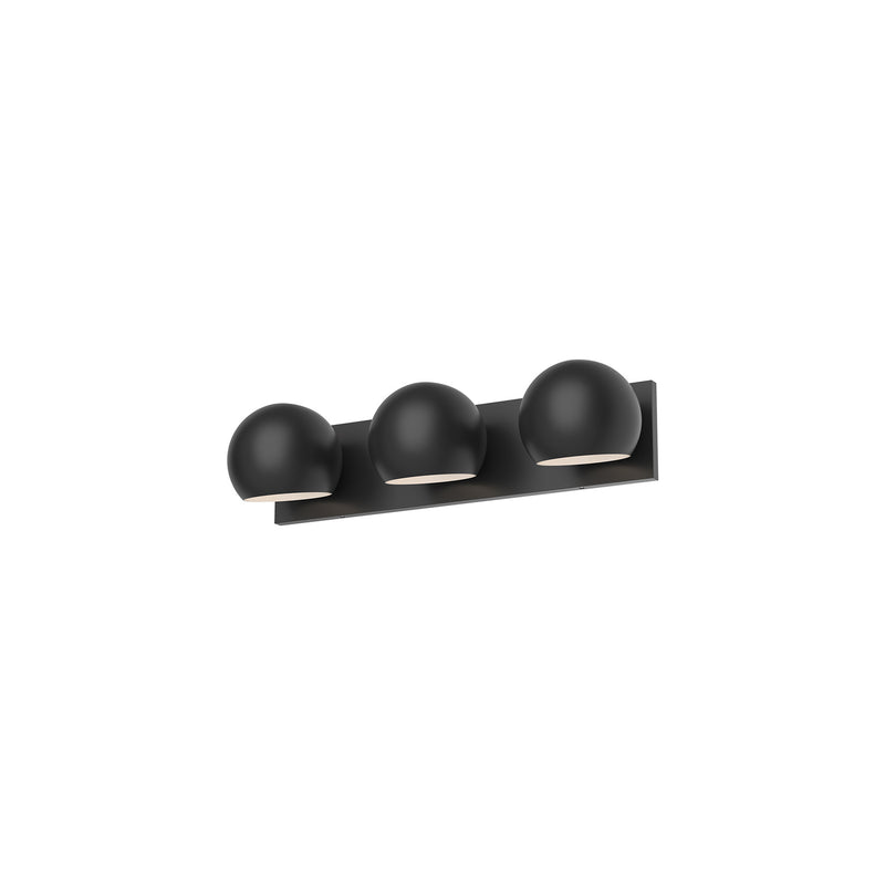 Alora - VL648322MB - Three Light Bathroom Fixtures - Willow - Matte Black