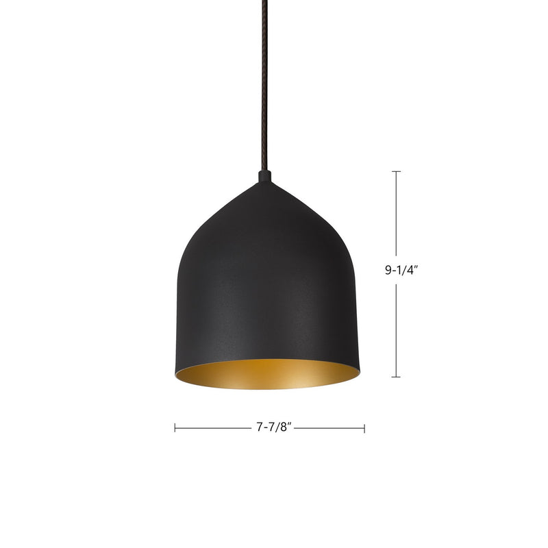Kuzco Lighting - 49108-BK/GD - One Light Pendant - Helena - Black/Gold