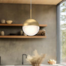LED Pendant<br /><span style="color:#4AB0CE;">Entrega: 4-10 dias en USA</span><br /><span style="color:#4AB0CE;font-size:60%;">PREGUNTE POR ENTREGA EN PANAMA</span><br />Collection: Pluto<br />Finish: Brushed Gold