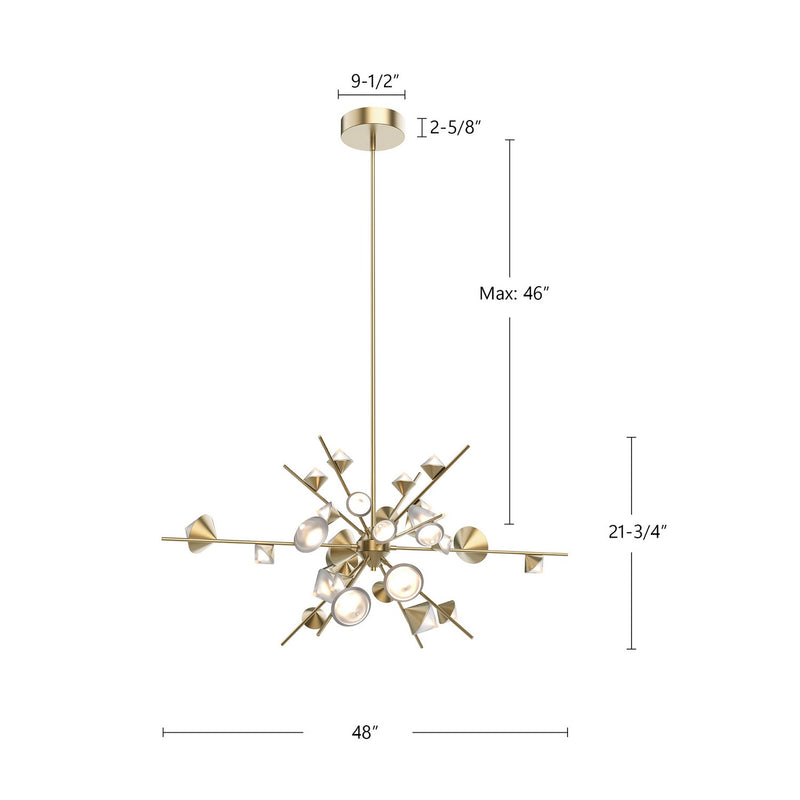 LED Pendant<br /><span style="color:#4AB0CE;">Entrega: 4-10 dias en USA</span><br /><span style="color:#4AB0CE;font-size:60%;">PREGUNTE POR ENTREGA EN PANAMA</span><br />Collection: Geode<br />Finish: Brushed Gold