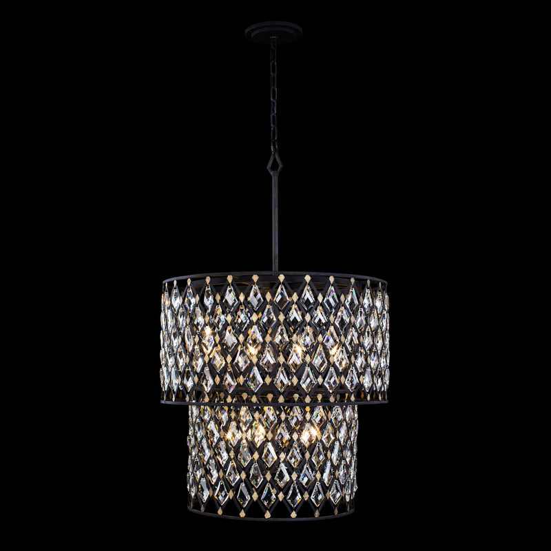 Seven Light Chandelier<br /><span style="color:#4AB0CE;">Entrega: 4-10 dias en USA</span><br /><span style="color:#4AB0CE;font-size:60%;">PREGUNTE POR ENTREGA EN PANAMA</span><br />Collection: Windsor<br />Finish: Carbon/Havana Gold