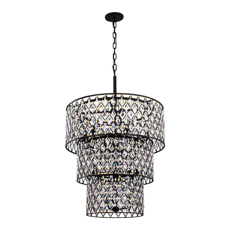 13 Light Chandelier<br /><span style="color:#4AB0CE;">Entrega: 4-10 dias en USA</span><br /><span style="color:#4AB0CE;font-size:60%;">PREGUNTE POR ENTREGA EN PANAMA</span><br />Collection: Windsor<br />Finish: Carbon/Havana Gold