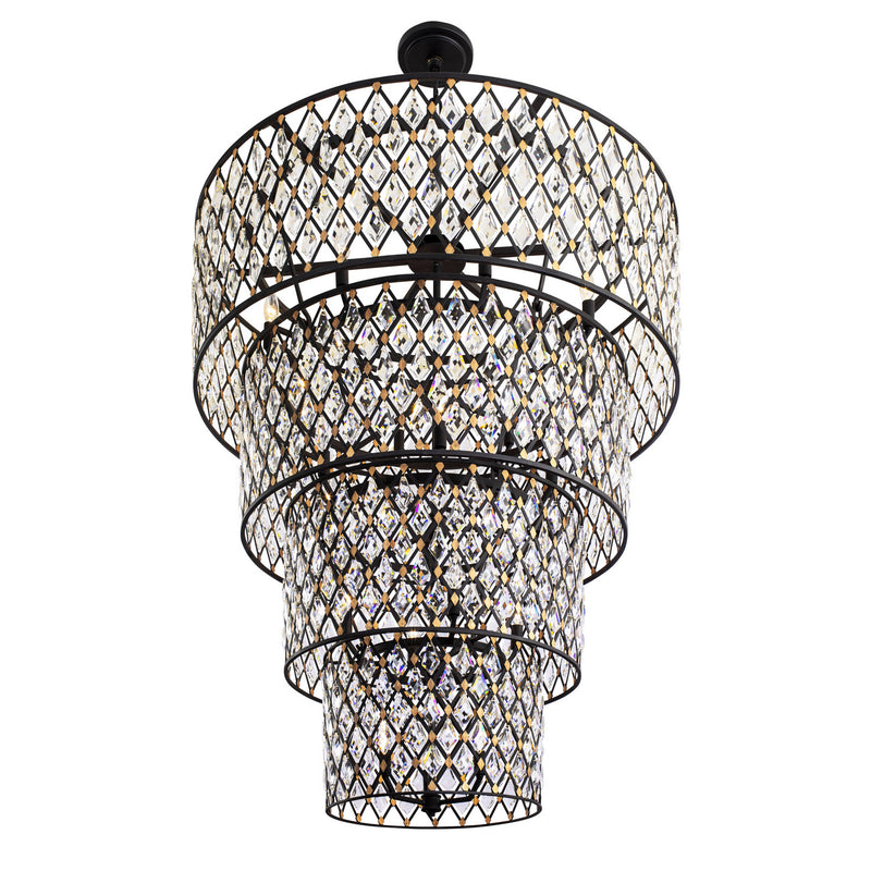 21 Light Chandelier<br /><span style="color:#4AB0CE;">Entrega: 4-10 dias en USA</span><br /><span style="color:#4AB0CE;font-size:60%;">PREGUNTE POR ENTREGA EN PANAMA</span><br />Collection: Windsor<br />Finish: Carbon/Havana Gold