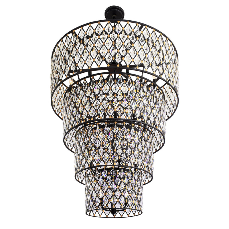 21 Light Chandelier<br /><span style="color:#4AB0CE;">Entrega: 5-6 semanas en USA</span><br /><span style="color:#4AB0CE;font-size:60%;">PREGUNTE POR ENTREGA EN PANAMA</span><br />Collection: Windsor<br />Finish: Carbon/Havana Gold