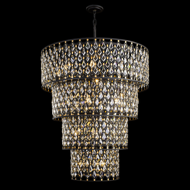 21 Light Chandelier<br /><span style="color:#4AB0CE;">Entrega: 4-10 dias en USA</span><br /><span style="color:#4AB0CE;font-size:60%;">PREGUNTE POR ENTREGA EN PANAMA</span><br />Collection: Windsor<br />Finish: Carbon/Havana Gold