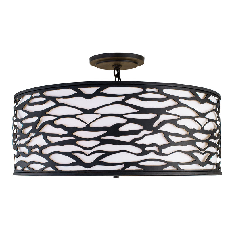 Five Light Convertible Semi-Flush/Pendant<br /><span style="color:#4AB0CE;">Entrega: 4-10 dias en USA</span><br /><span style="color:#4AB0CE;font-size:60%;">PREGUNTE POR ENTREGA EN PANAMA</span><br />Collection: Kato<br />Finish: Carbon