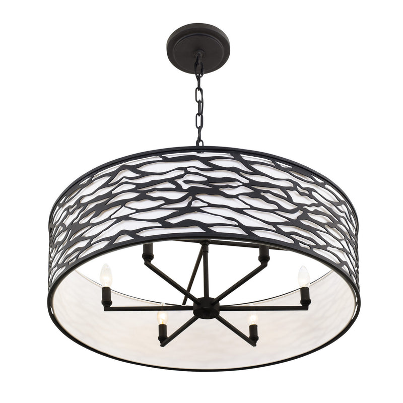 Six Light Convertible Semi-Flush/Pendant<br /><span style="color:#4AB0CE;">Entrega: 4-10 dias en USA</span><br /><span style="color:#4AB0CE;font-size:60%;">PREGUNTE POR ENTREGA EN PANAMA</span><br />Collection: Kato<br />Finish: Carbon