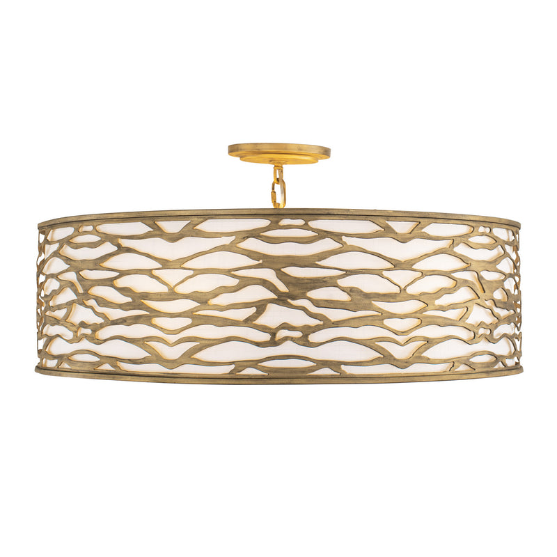 Six Light Convertible Semi-Flush/Pendant<br /><span style="color:#4AB0CE;">Entrega: 0-1 semanas en USA</span><br /><span style="color:#4AB0CE;font-size:60%;">PREGUNTE POR ENTREGA EN PANAMA</span><br />Collection: Kato<br />Finish: Havana Gold