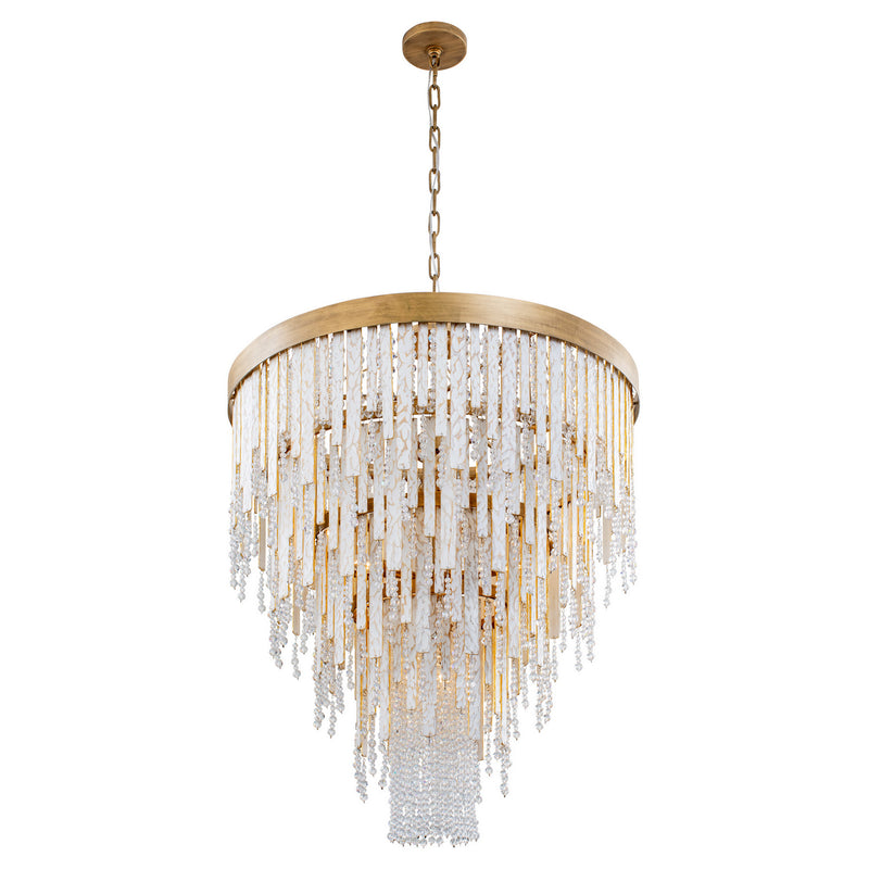 13 Light Chandelier<br /><span style="color:#4AB0CE;">Entrega: 4-10 dias en USA</span><br /><span style="color:#4AB0CE;font-size:60%;">PREGUNTE POR ENTREGA EN PANAMA</span><br />Collection: Lafayette<br />Finish: Havana Gold