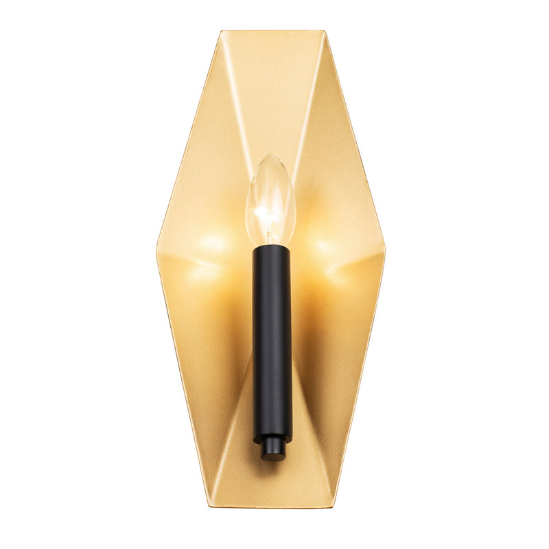 One Light Wall Sconce<br /><span style="color:#4AB0CE;">Entrega: 4-10 dias en USA</span><br /><span style="color:#4AB0CE;font-size:60%;">PREGUNTE POR ENTREGA EN PANAMA</span><br />Collection: Malone<br />Finish: Matte Black/French Gold