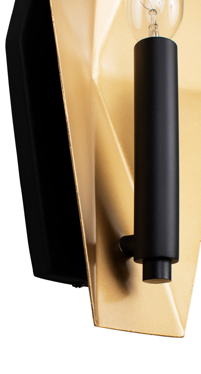 Varaluz - 361W01MBFG - One Light Wall Sconce - Malone - Matte Black/French Gold