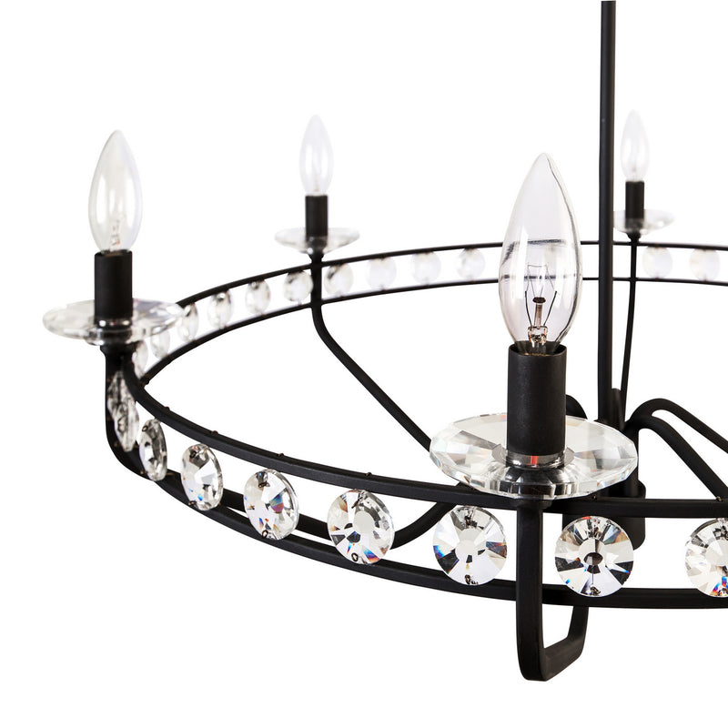 Six Light Chandelier<br /><span style="color:#4AB0CE;">Entrega: 4-10 dias en USA</span><br /><span style="color:#4AB0CE;font-size:60%;">PREGUNTE POR ENTREGA EN PANAMA</span><br />Collection: Monroe<br />Finish: Carbon