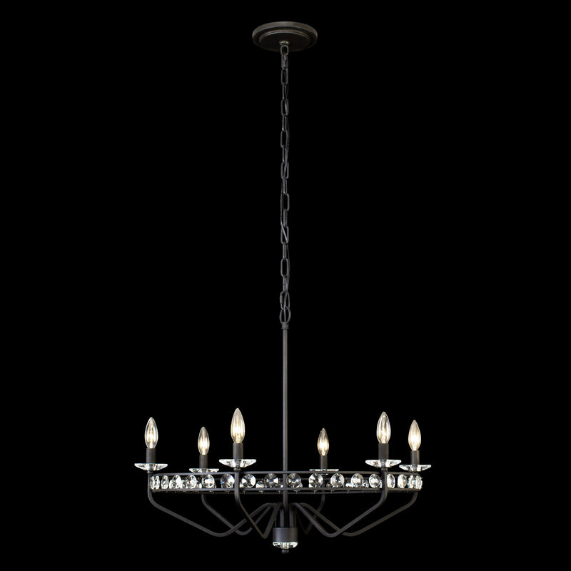 Varaluz - 363C06CB - Six Light Chandelier - Monroe - Carbon