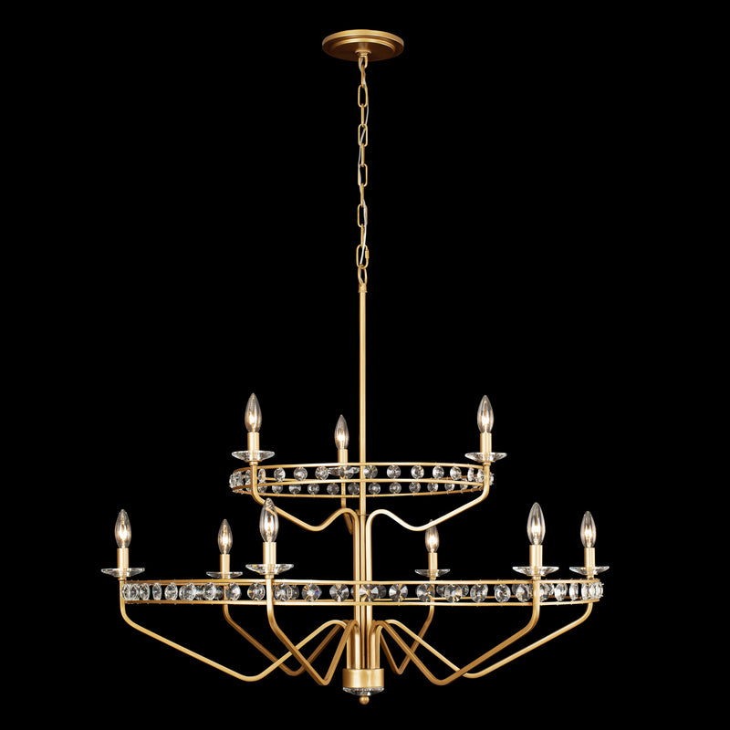 Nine Light Chandelier<br /><span style="color:#4AB0CE;">Entrega: 4-10 dias en USA</span><br /><span style="color:#4AB0CE;font-size:60%;">PREGUNTE POR ENTREGA EN PANAMA</span><br />Collection: Monroe<br />Finish: Antique Gold