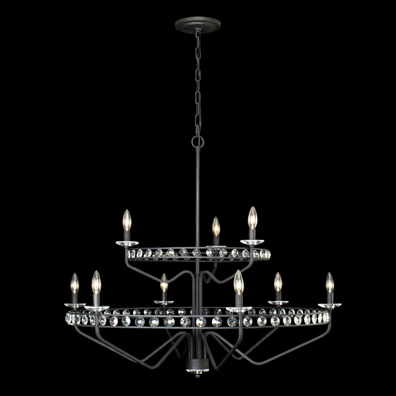 Nine Light Chandelier<br /><span style="color:#4AB0CE;">Entrega: 4-10 dias en USA</span><br /><span style="color:#4AB0CE;font-size:60%;">PREGUNTE POR ENTREGA EN PANAMA</span><br />Collection: Monroe<br />Finish: Carbon