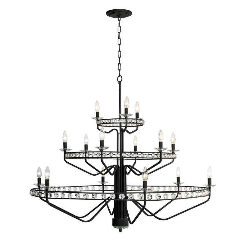 15 Light Chandelier<br /><span style="color:#4AB0CE;">Entrega: 4-10 dias en USA</span><br /><span style="color:#4AB0CE;font-size:60%;">PREGUNTE POR ENTREGA EN PANAMA</span><br />Collection: Monroe<br />Finish: Carbon