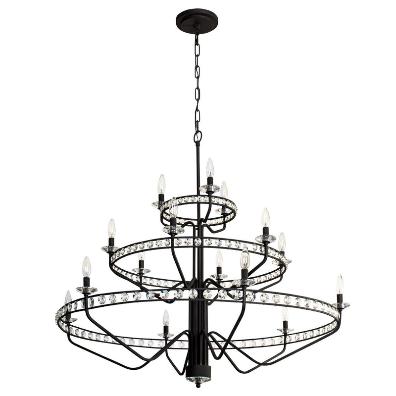 15 Light Chandelier<br /><span style="color:#4AB0CE;">Entrega: 4-10 dias en USA</span><br /><span style="color:#4AB0CE;font-size:60%;">PREGUNTE POR ENTREGA EN PANAMA</span><br />Collection: Monroe<br />Finish: Carbon