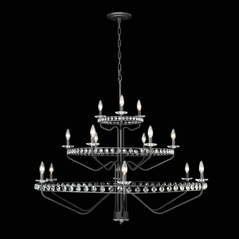 15 Light Chandelier<br /><span style="color:#4AB0CE;">Entrega: 4-10 dias en USA</span><br /><span style="color:#4AB0CE;font-size:60%;">PREGUNTE POR ENTREGA EN PANAMA</span><br />Collection: Monroe<br />Finish: Carbon