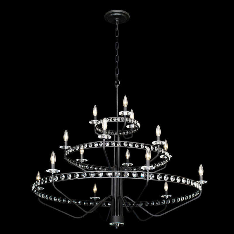 15 Light Chandelier<br /><span style="color:#4AB0CE;">Entrega: 4-10 dias en USA</span><br /><span style="color:#4AB0CE;font-size:60%;">PREGUNTE POR ENTREGA EN PANAMA</span><br />Collection: Monroe<br />Finish: Carbon