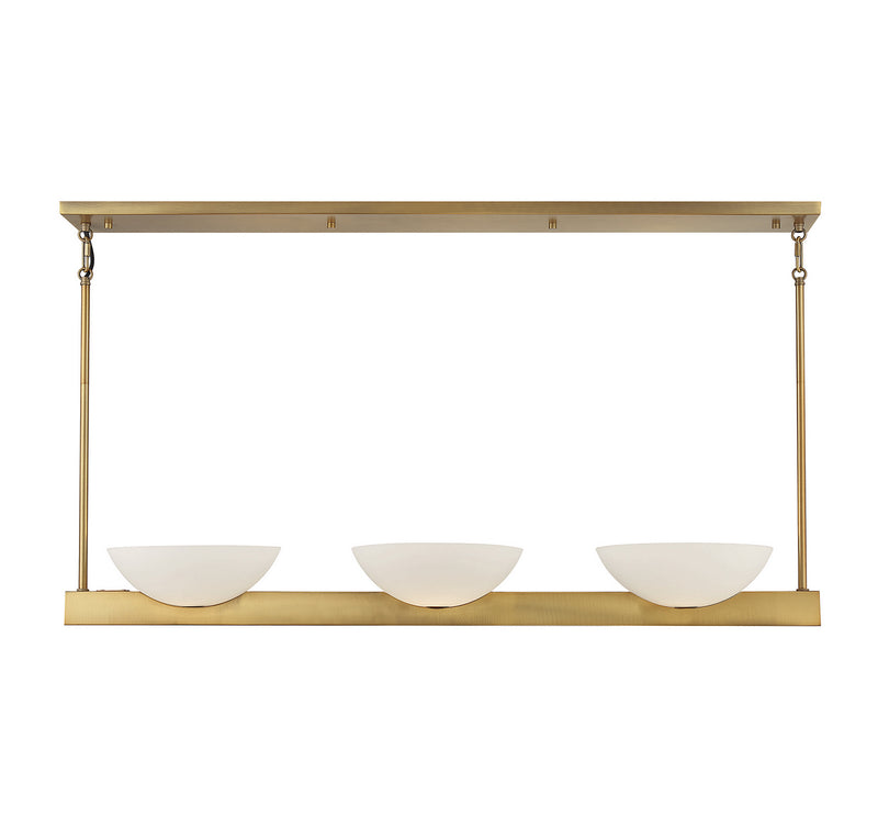 Three Light Linear Chandelier<br /><span style="color:#4AB0CE;">Entrega: 4-10 dias en USA</span><br /><span style="color:#4AB0CE;font-size:60%;">PREGUNTE POR ENTREGA EN PANAMA</span><br />Collection: Fallon<br />Finish: Warm Brass