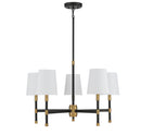 Five Light Chandelier<br /><span style="color:#4AB0CE;">Entrega: 4-10 dias en USA</span><br /><span style="color:#4AB0CE;font-size:60%;">PREGUNTE POR ENTREGA EN PANAMA</span><br />Collection: Brody<br />Finish: Matte Black with Warm Brass Accents