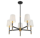 Five Light Chandelier<br /><span style="color:#4AB0CE;">Entrega: 4-10 dias en USA</span><br /><span style="color:#4AB0CE;font-size:60%;">PREGUNTE POR ENTREGA EN PANAMA</span><br />Collection: Brody<br />Finish: Matte Black with Warm Brass Accents