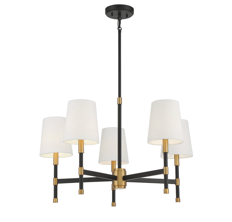 Savoy House - 1-1630-5-143 - Five Light Chandelier - Brody - Matte Black with Warm Brass