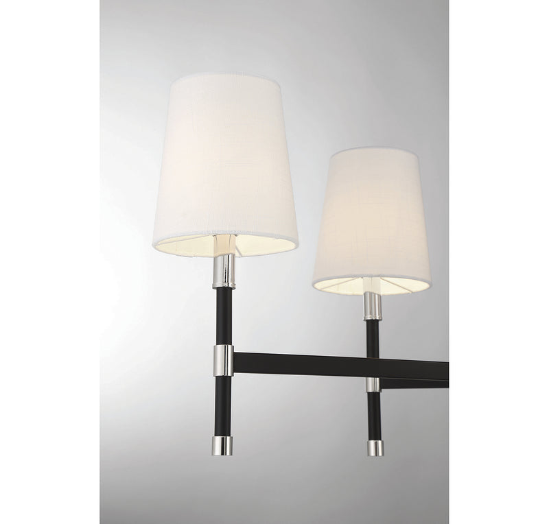 Savoy House - 1-1631-6-173 - Six Light Linear Chandelier - Brody - Matte Black with Polished Nickel