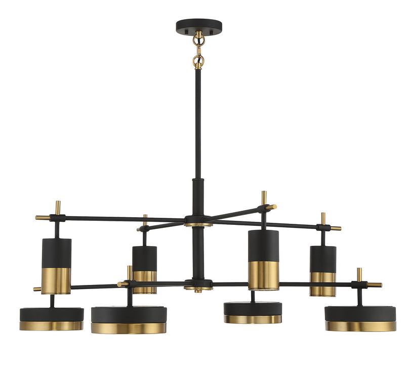 LED Chandelier<br /><span style="color:#4AB0CE;">Entrega: 4-10 dias en USA</span><br /><span style="color:#4AB0CE;font-size:60%;">PREGUNTE POR ENTREGA EN PANAMA</span><br />Collection: Ashor<br />Finish: Matte Black with Warm Brass Accents